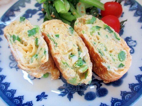 しらすとニラの卵焼き